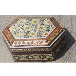 Handmade Khatam Box - Inlaid Decorative Jewelry Box